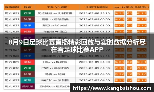8月9日足球比赛直播精彩回放与实时数据分析尽在看足球比赛APP